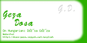 geza dosa business card